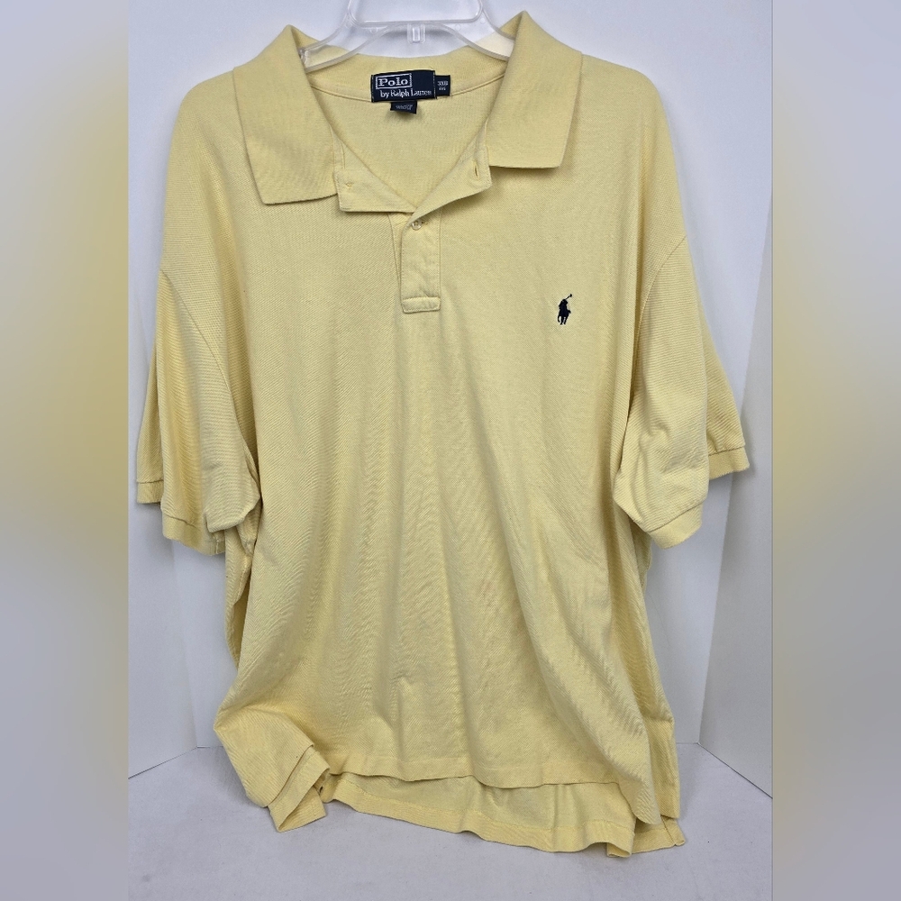 VINTAGE Polo Ralph Lauren Men's Short Sleeve Polo Golf Shirt 3XLB Big Yellow
